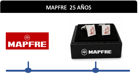 Gemelos corporativo Mapfre 25 años plata